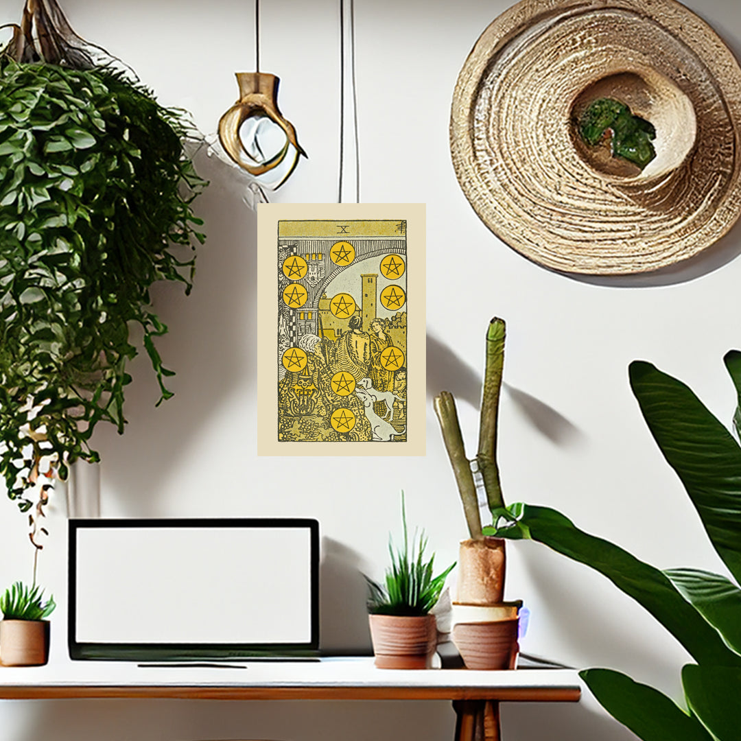Ten Of Pentacles Canvas Print - Tarot Card Art for Home or Office - Apothecary Decor