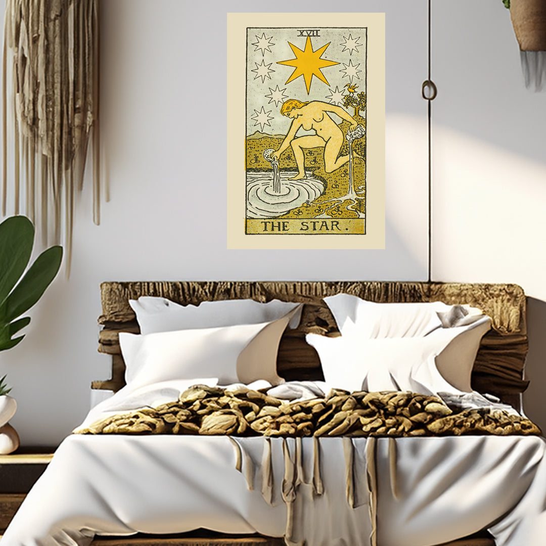 The Star Number 17 Canvas Print - Tarot Card Art for Home or Office - Apothecary Decor