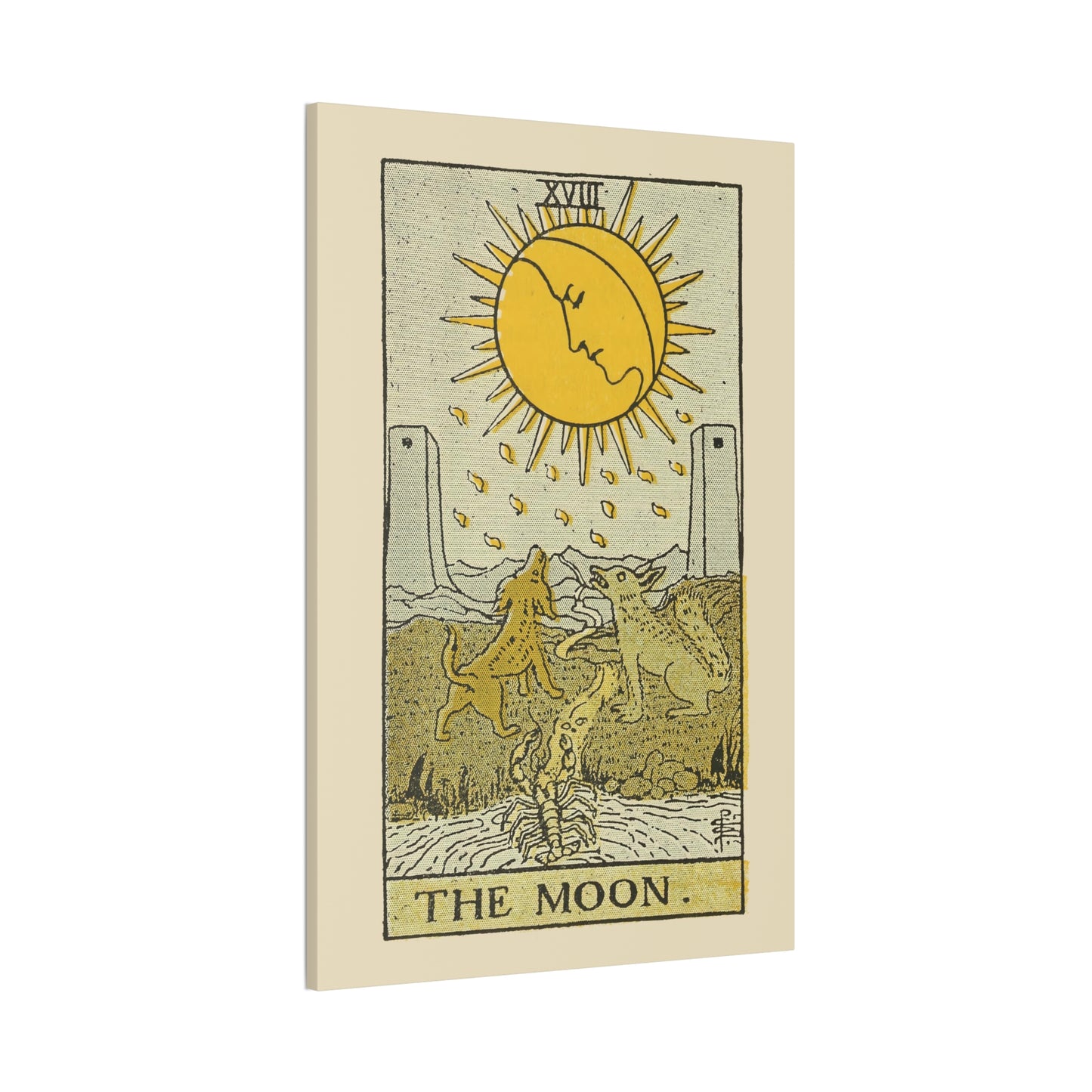 The Moon Number 18 Canvas Print - Tarot Card Art for Home or Office - Apothecary Decor