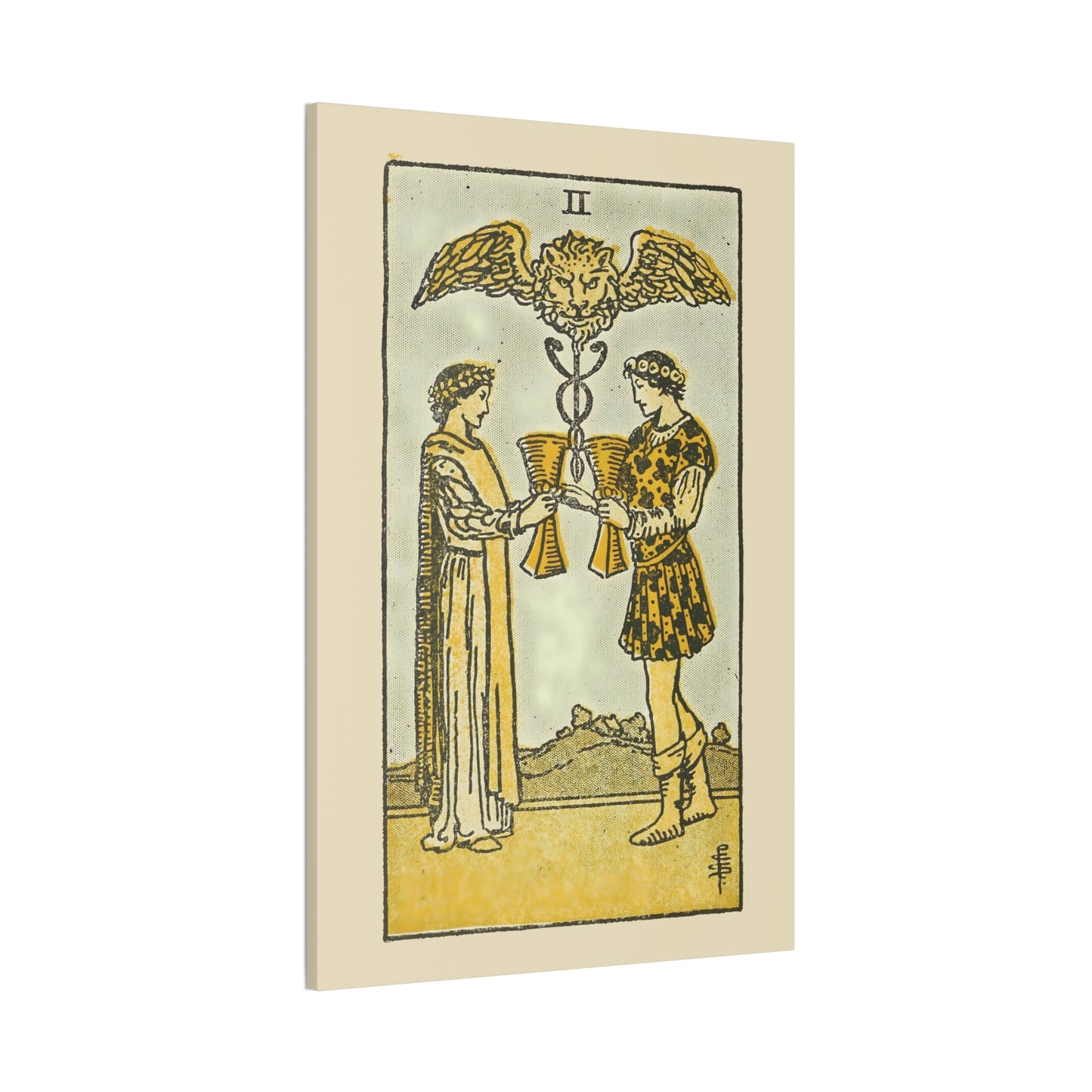 Two Of Cups Canvas Print - Tarot Card Art for Home or Office - Apothecary Decor