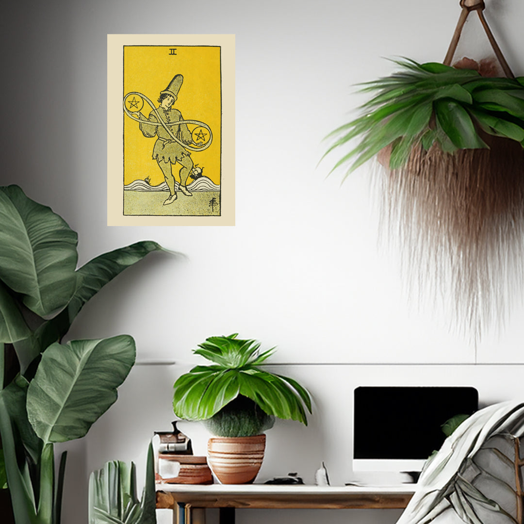 Two Of Pentacles Canvas Print - Tarot Card Art for Home or Office - Apothecary Decor