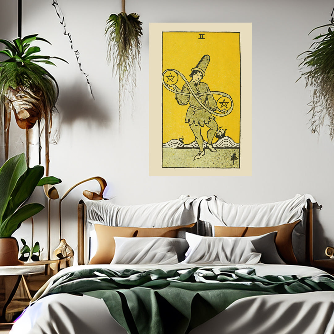 Two Of Pentacles Canvas Print - Tarot Card Art for Home or Office - Apothecary Decor
