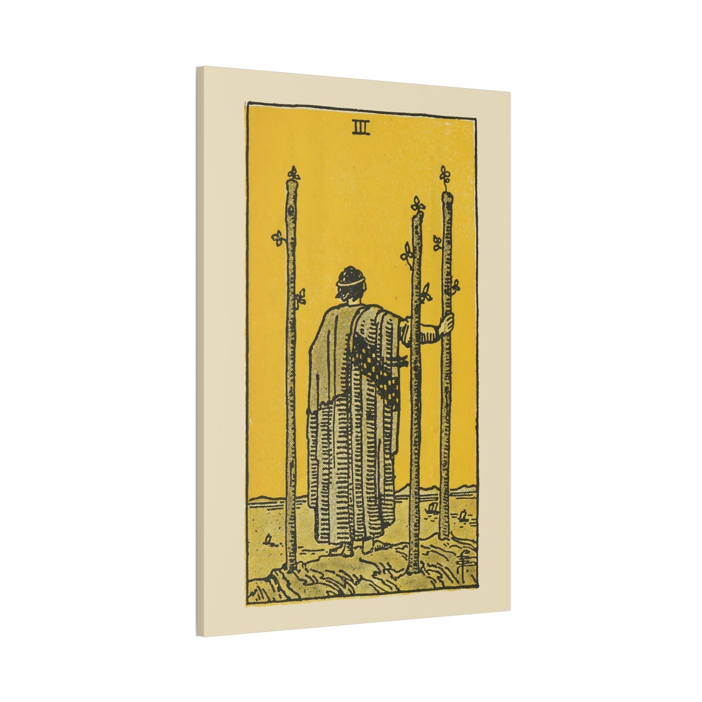 Three Of Wands Canvas Print - Tarot Card Art for Home or Office - Apothecary Decor