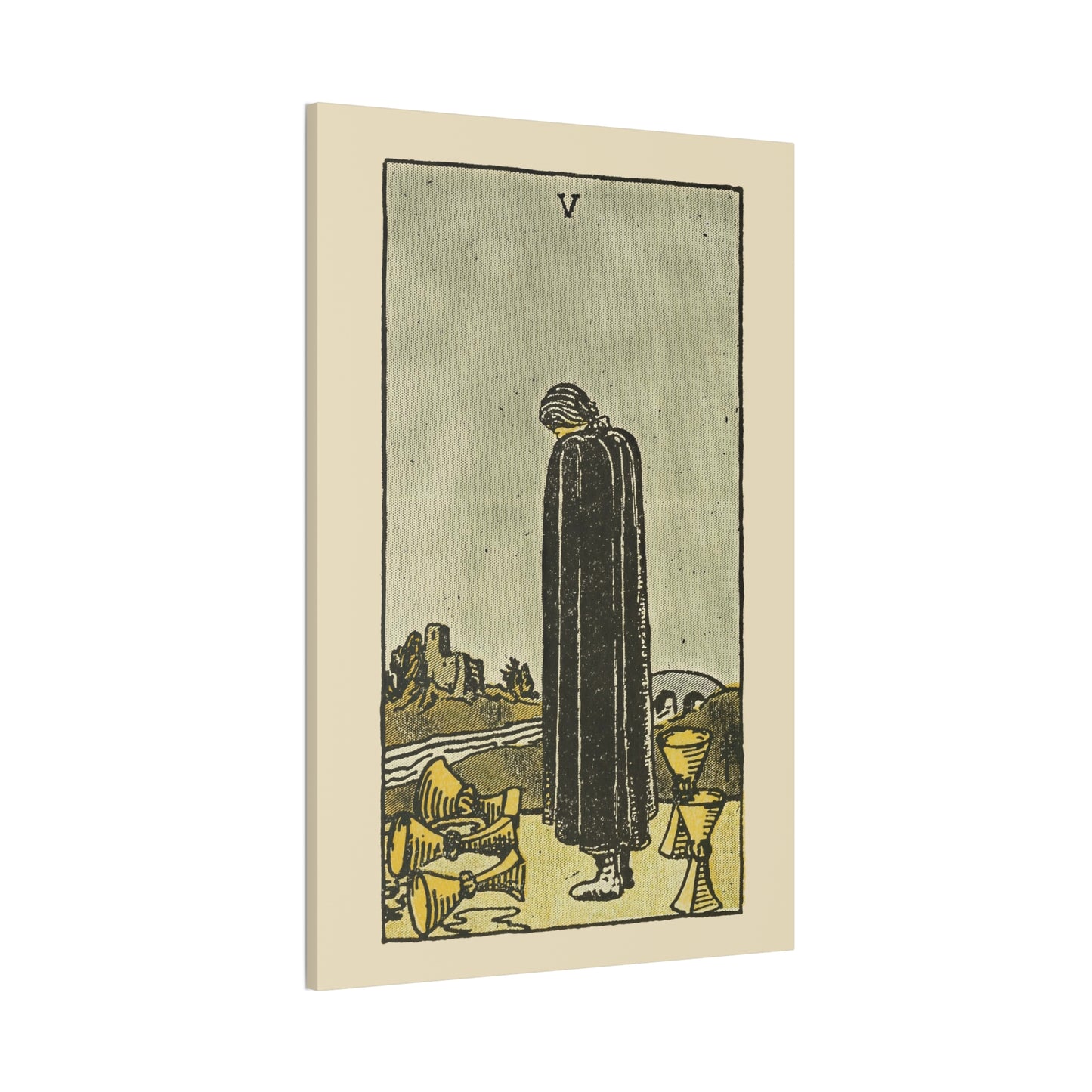 Five Of Cups Canvas Print - Tarot Card Art for Home or Office - Apothecary Decor