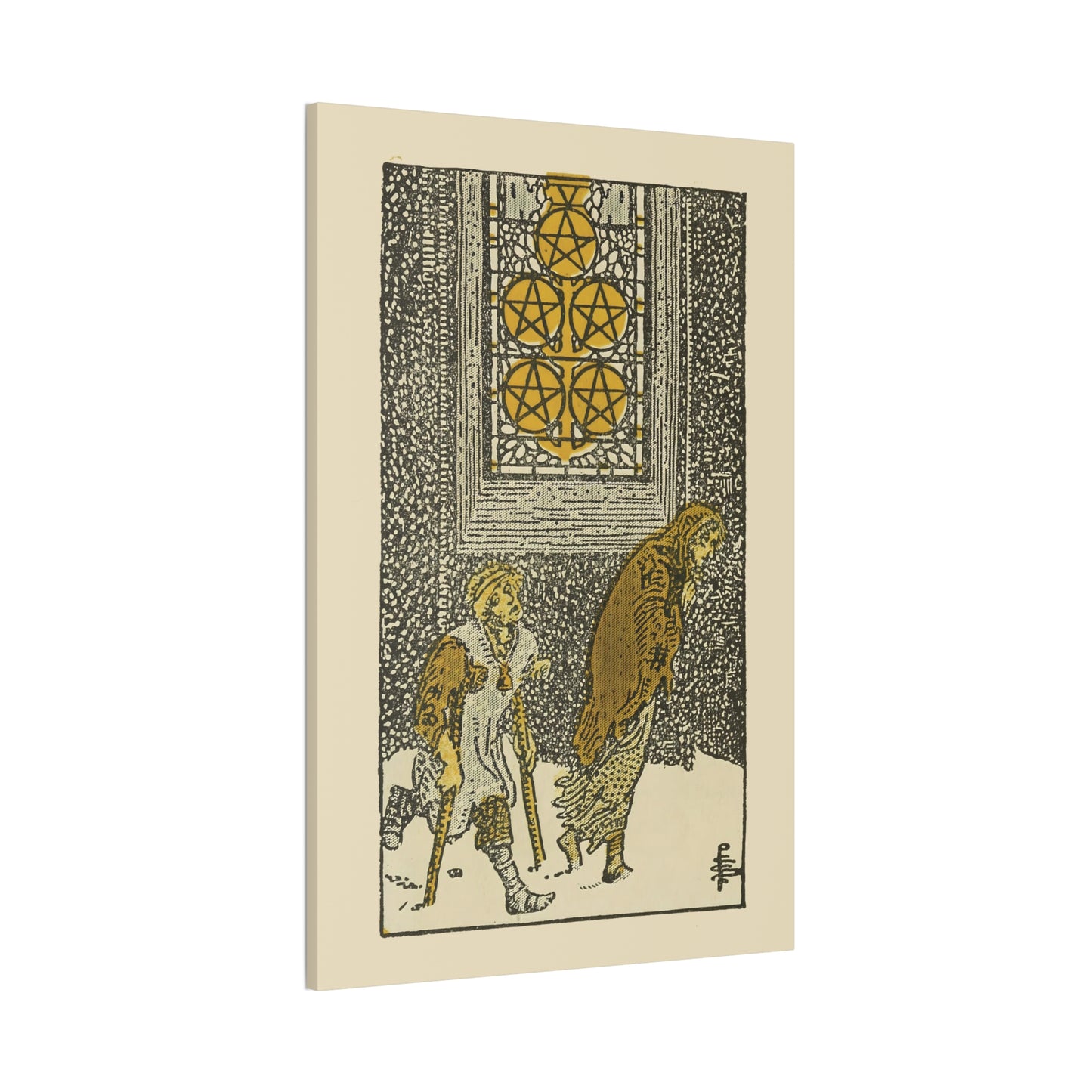 Five Of Pentacles Canvas Print - Tarot Card Art for Home or Office - Apothecary Decor