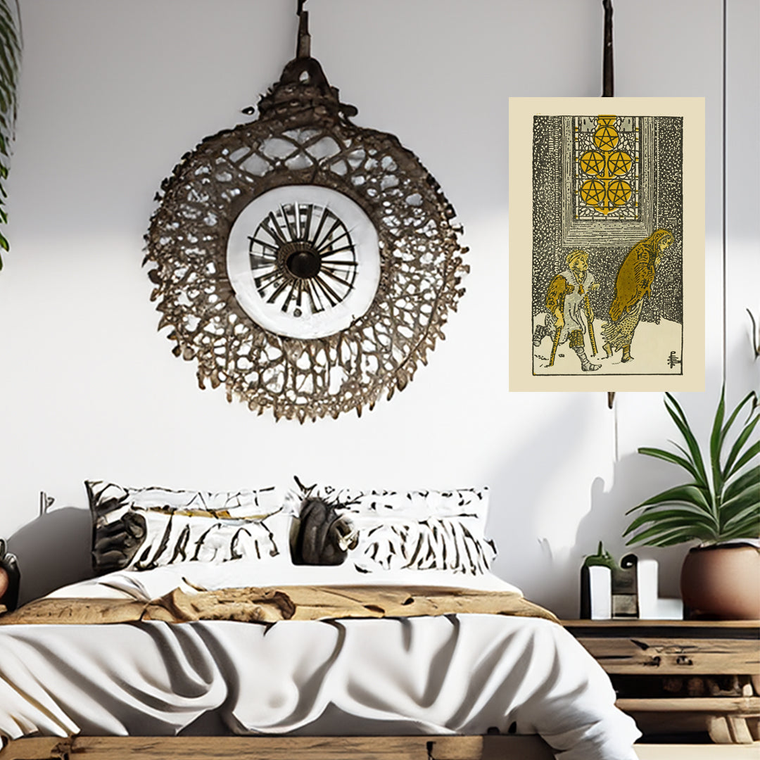 Five Of Pentacles Canvas Print - Tarot Card Art for Home or Office - Apothecary Decor