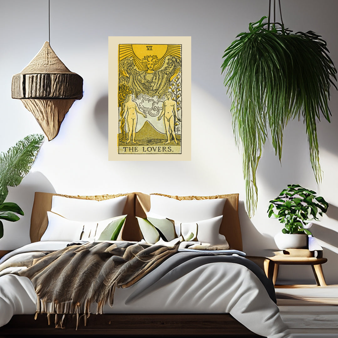 The Lovers Number 6 Canvas Print - Tarot Card Art for Home or Office - Apothecary Decor