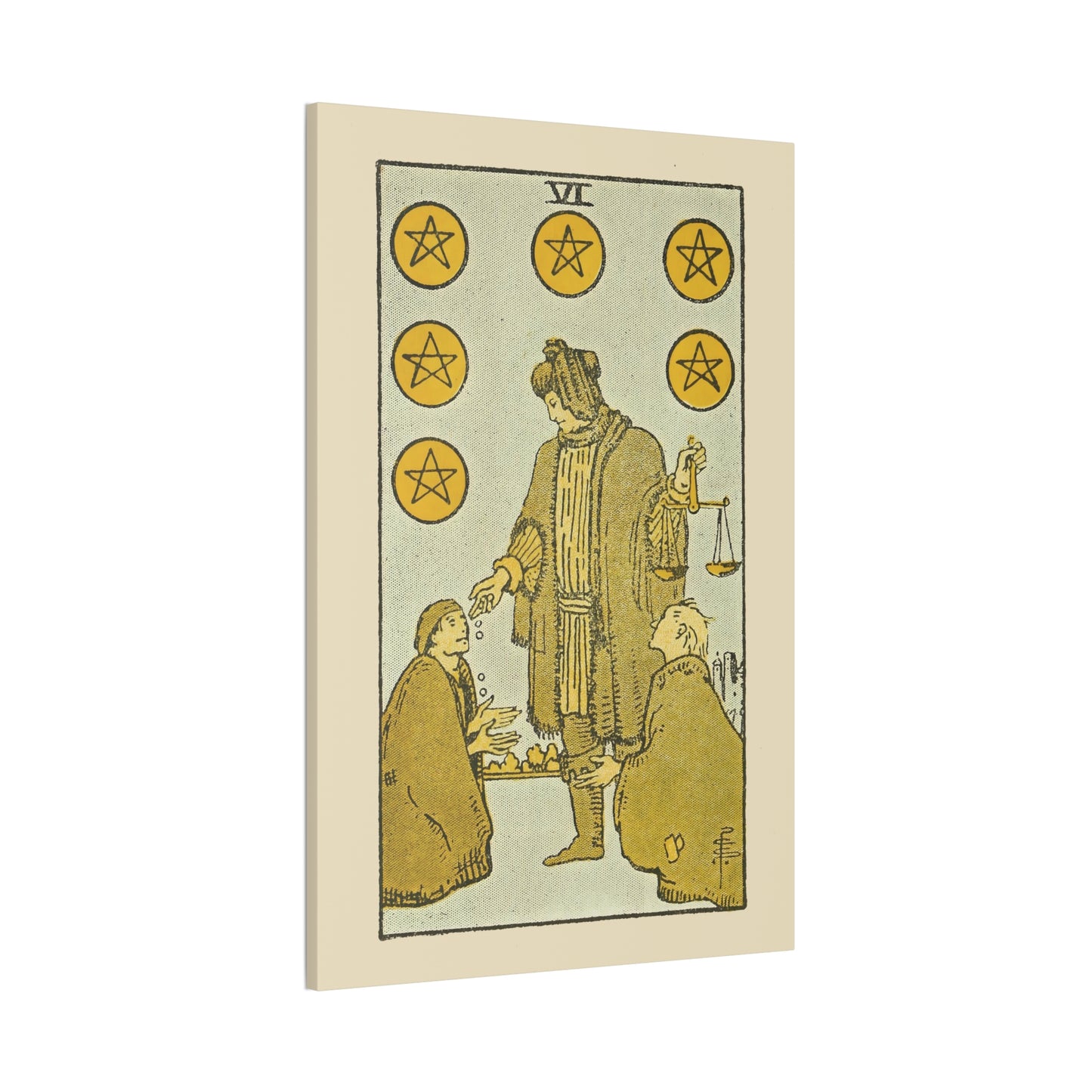 Six Of Pentacles Canvas Print - Tarot Card Art for Home or Office - Apothecary Decor