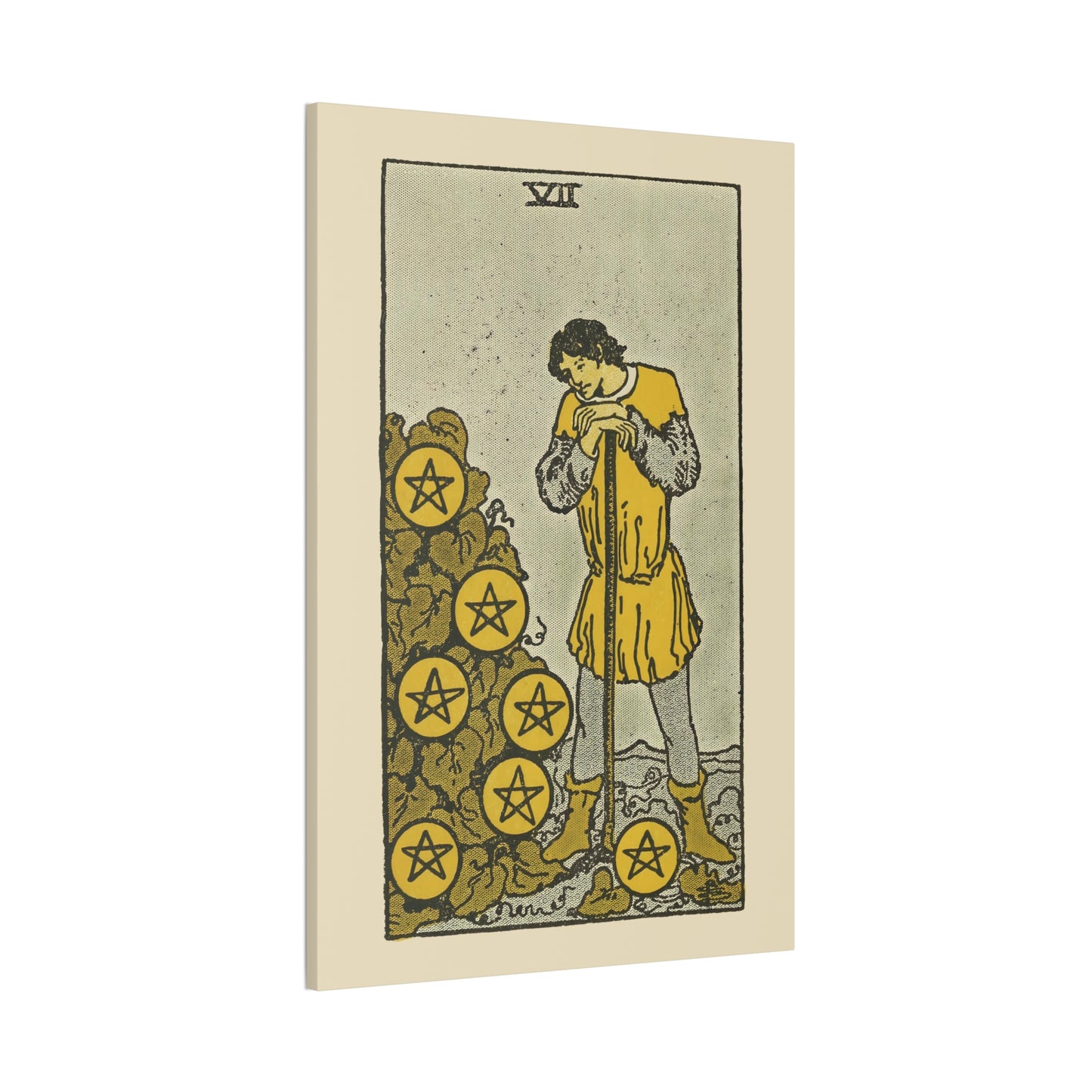 Seven Of Pentacles Canvas Print - Tarot Card Art for Home or Office - Apothecary Decor