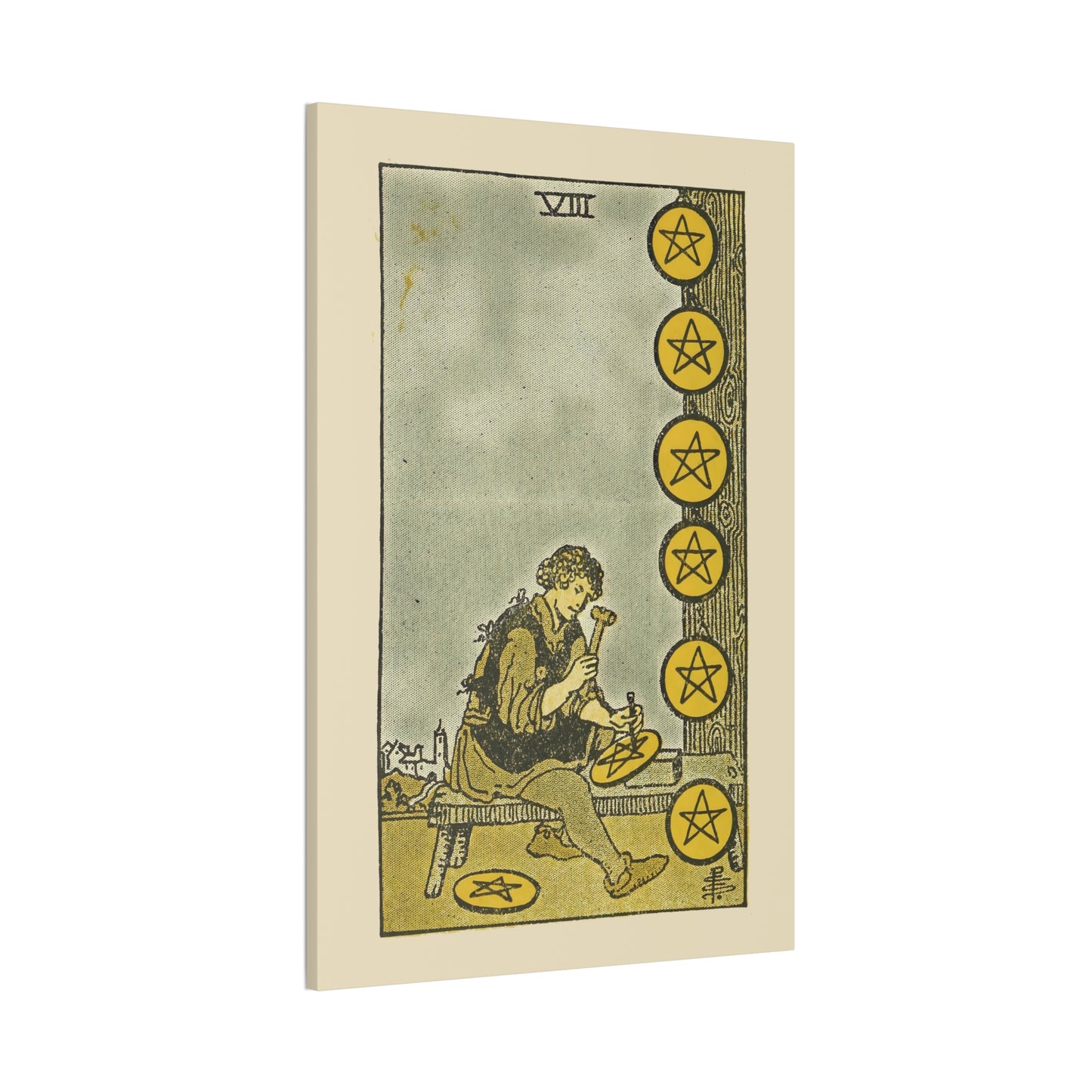 Eight Of Pentacles Canvas Print - Tarot Card Art for Home or Office - Apothecary Decor