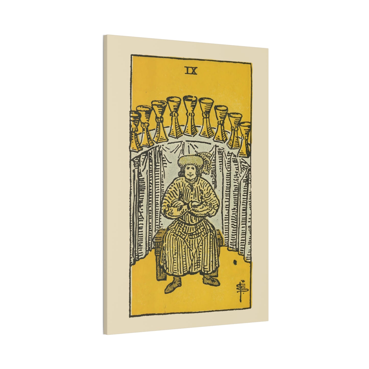 Nine Of Cups Canvas Print - Tarot Card Art for Home or Office - Apothecary Decor