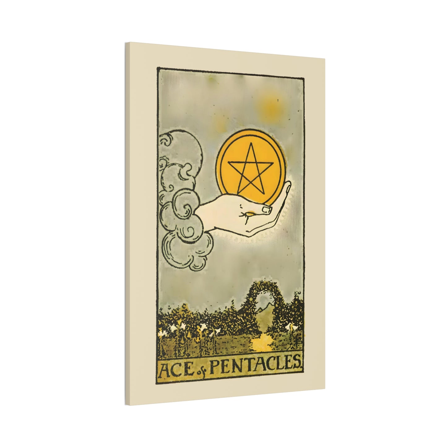 Ace Of Pentacles Canvas Print - Tarot Card Art for Home or Office - Apothecary Decor