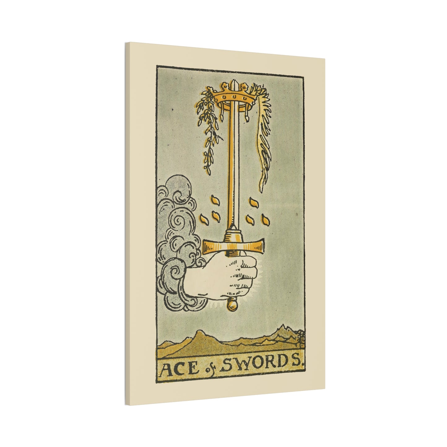 Ace Of Swords Canvas Print - Tarot Card Art for Home or Office - Apothecary Decor