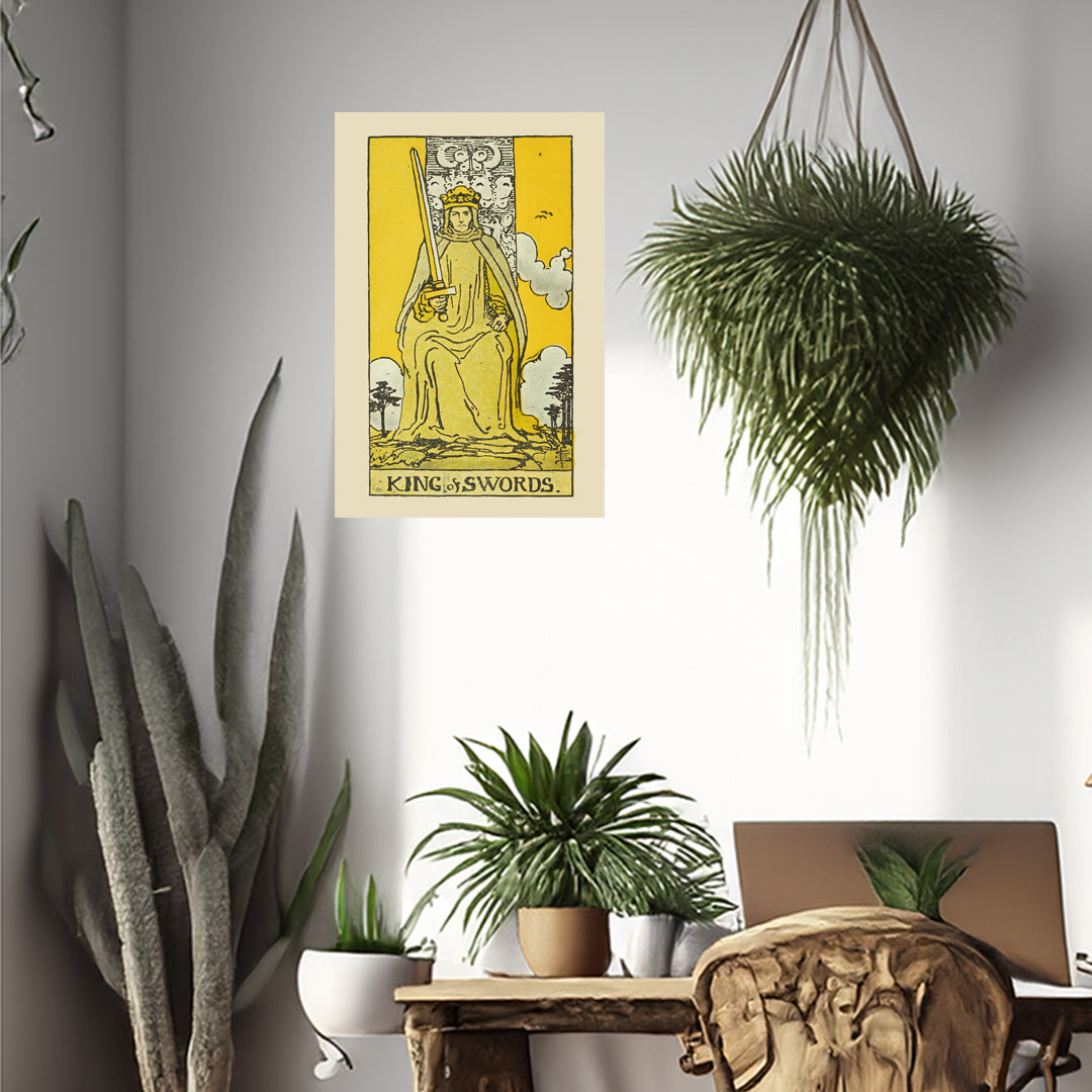 King Of Swords Canvas Print - Tarot Card Art for Home or Office - Apothecary Decor
