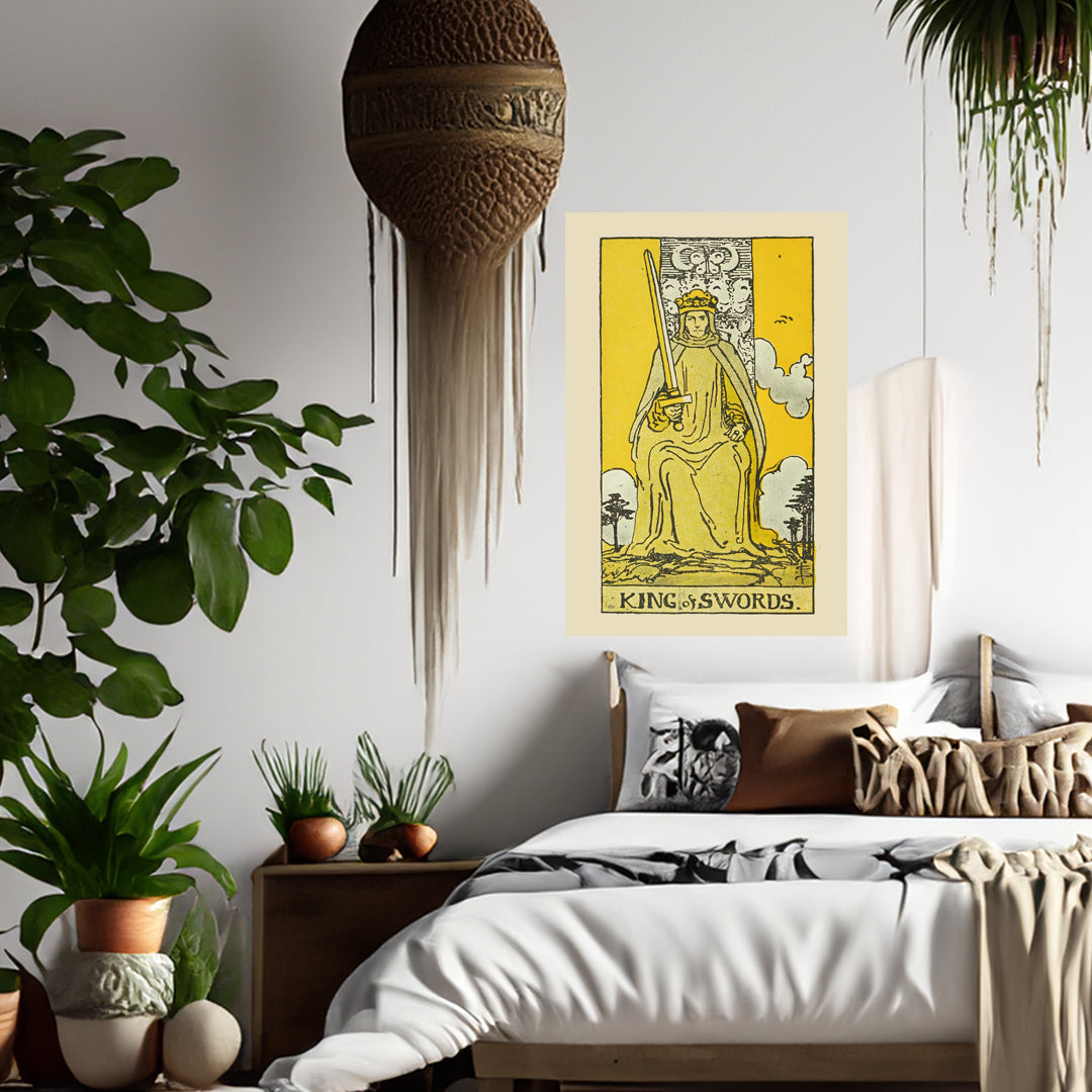 King Of Swords Canvas Print - Tarot Card Art for Home or Office - Apothecary Decor