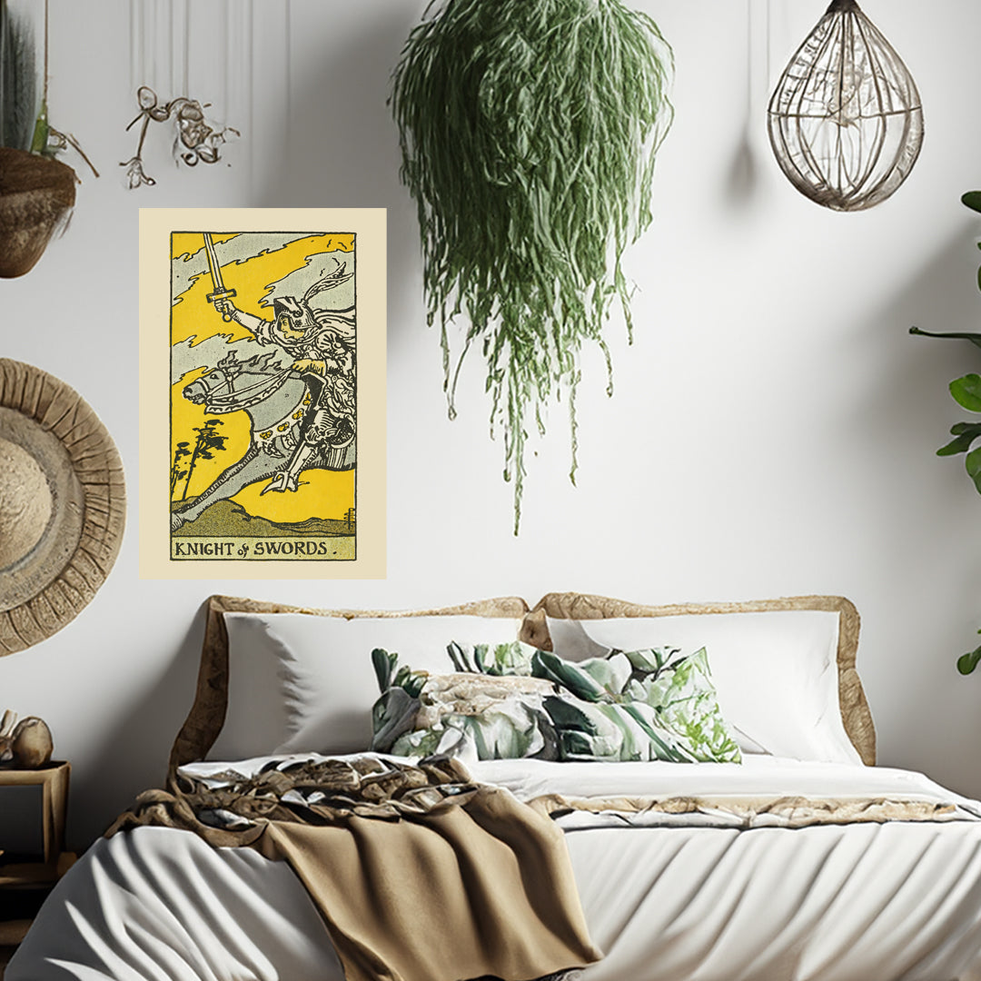 Knight Of Swords Canvas Print - Tarot Card Art for Home or Office - Apothecary Decor