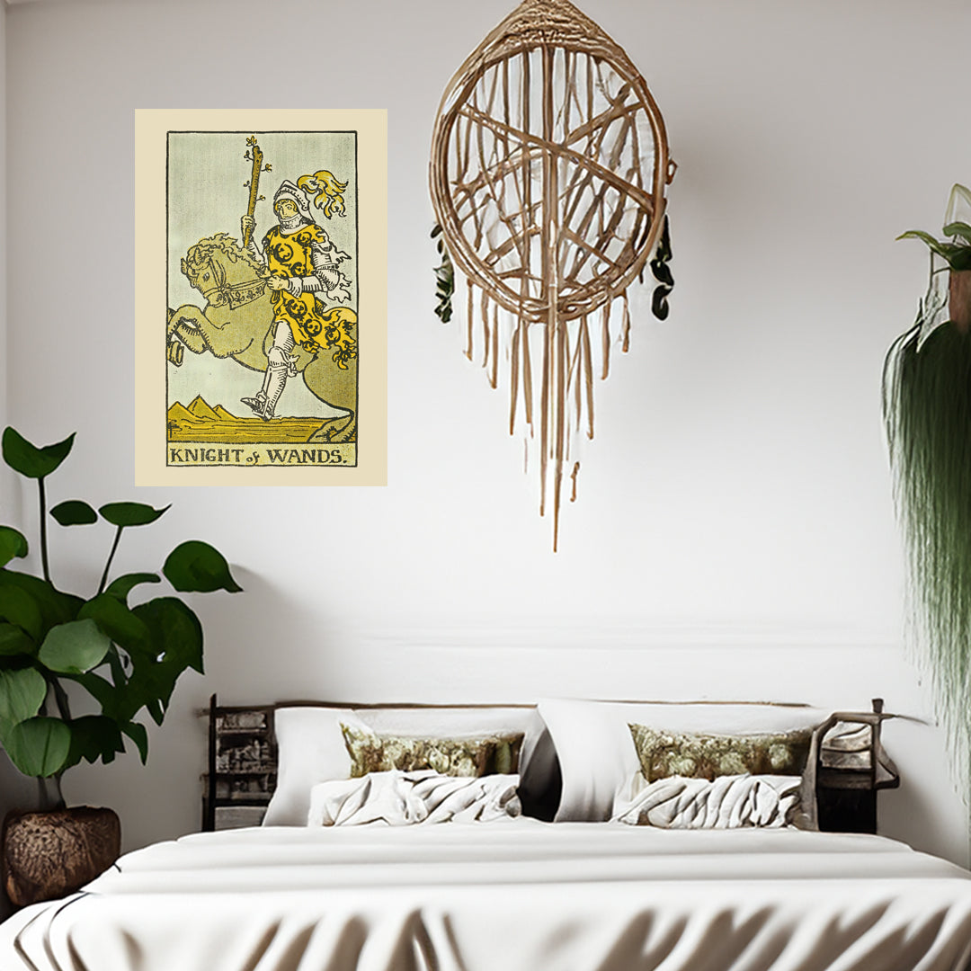 Knight Of Wands Canvas Print - Tarot Card Art for Home or Office - Apothecary Decor