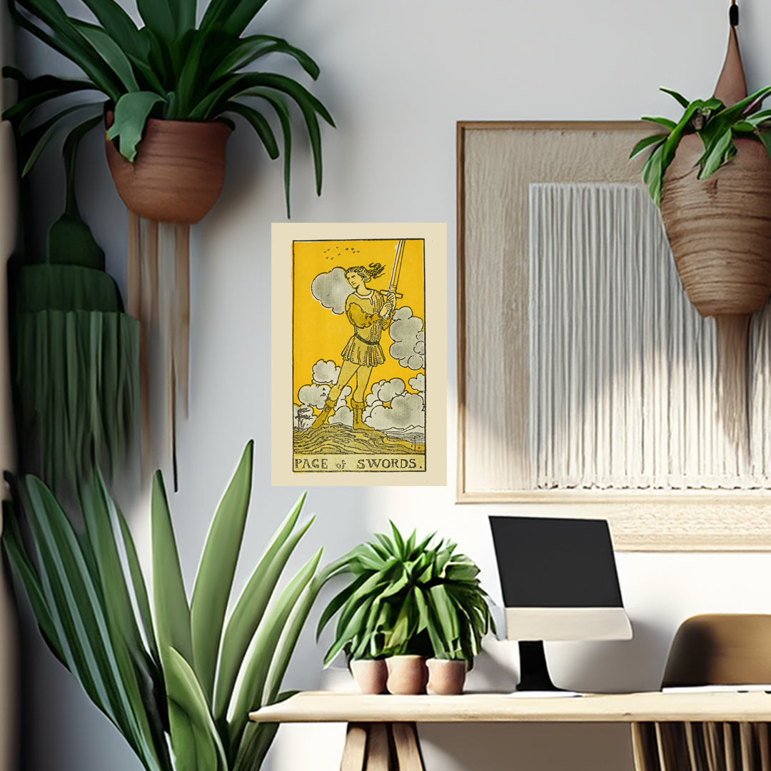 Page Of Swords Canvas Print - Tarot Card Art for Home or Office - Apothecary Decor
