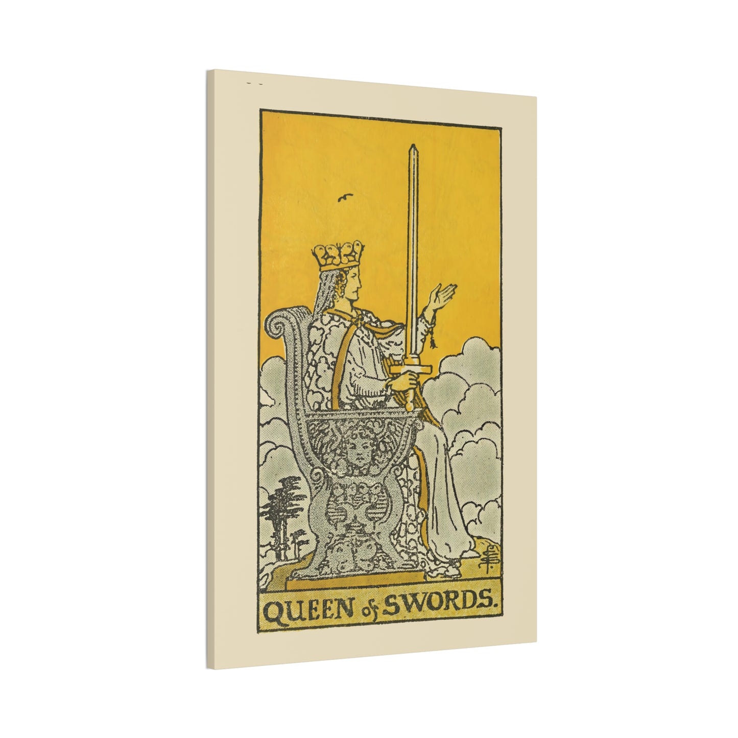Queen Of Swords Canvas Print - Tarot Card Art for Home or Office - Apothecary Decor