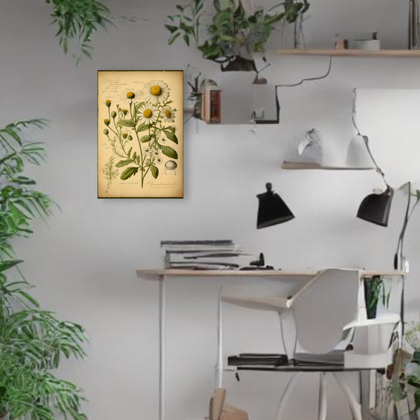 Light Chamomile Canvas Print - Herbal Art for Home or Office - Apothecary Decor