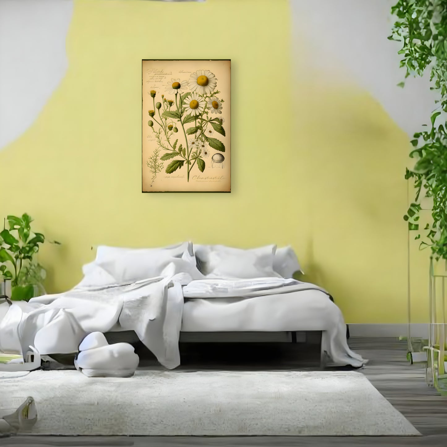 Light Chamomile Canvas Print - Herbal Art for Home or Office - Apothecary Decor