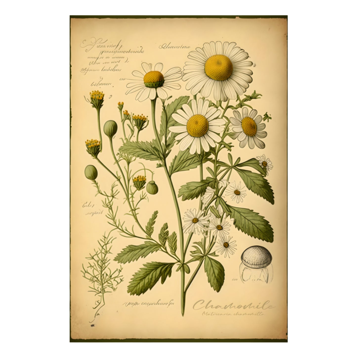 Light Chamomile Canvas Print - Herbal Art for Home or Office - Apothecary Decor