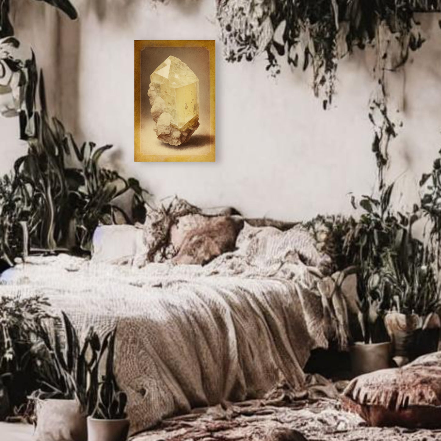 Light Clear Quartz Canvas Print - Crystal Art for Home or Office - Apothecary Decor