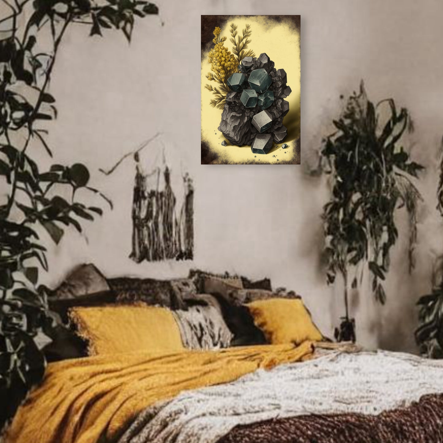 Light Hematite Canvas Print - Crystal Art for Home or Office - Apothecary Decor