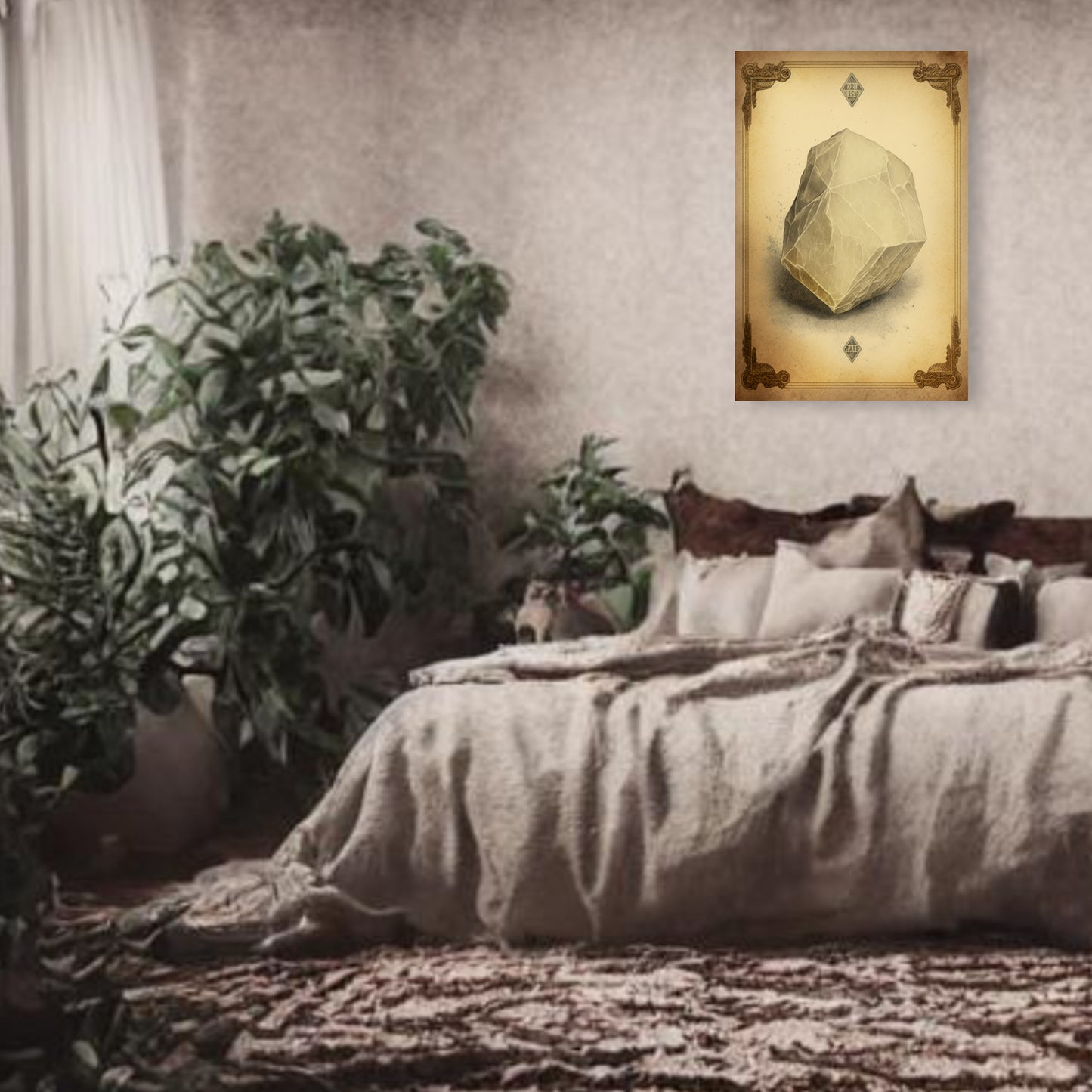 Light Moonstone Canvas Print - Crystal Art for Home or Office - Apothecary Decor