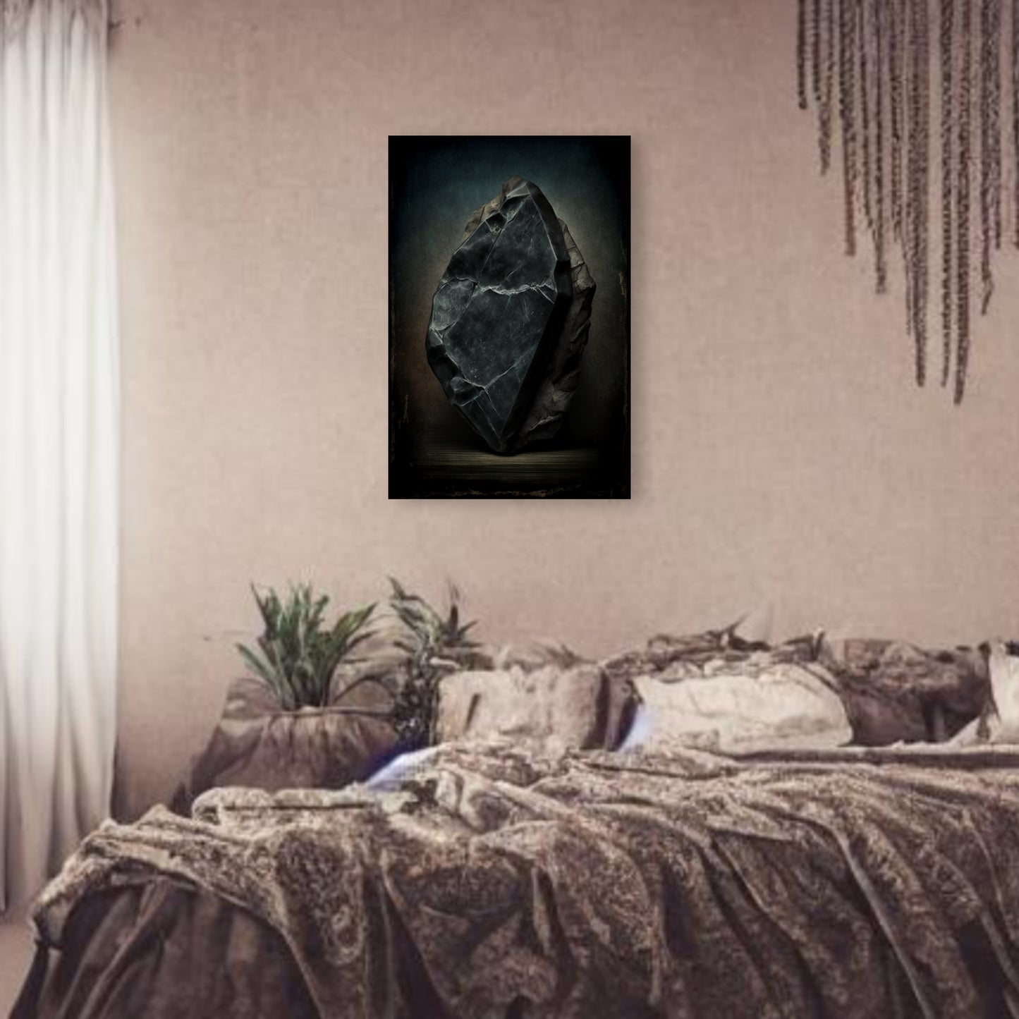 Dark Obsidian Canvas Print - Crystal Art for Home or Office - Apothecary Decor