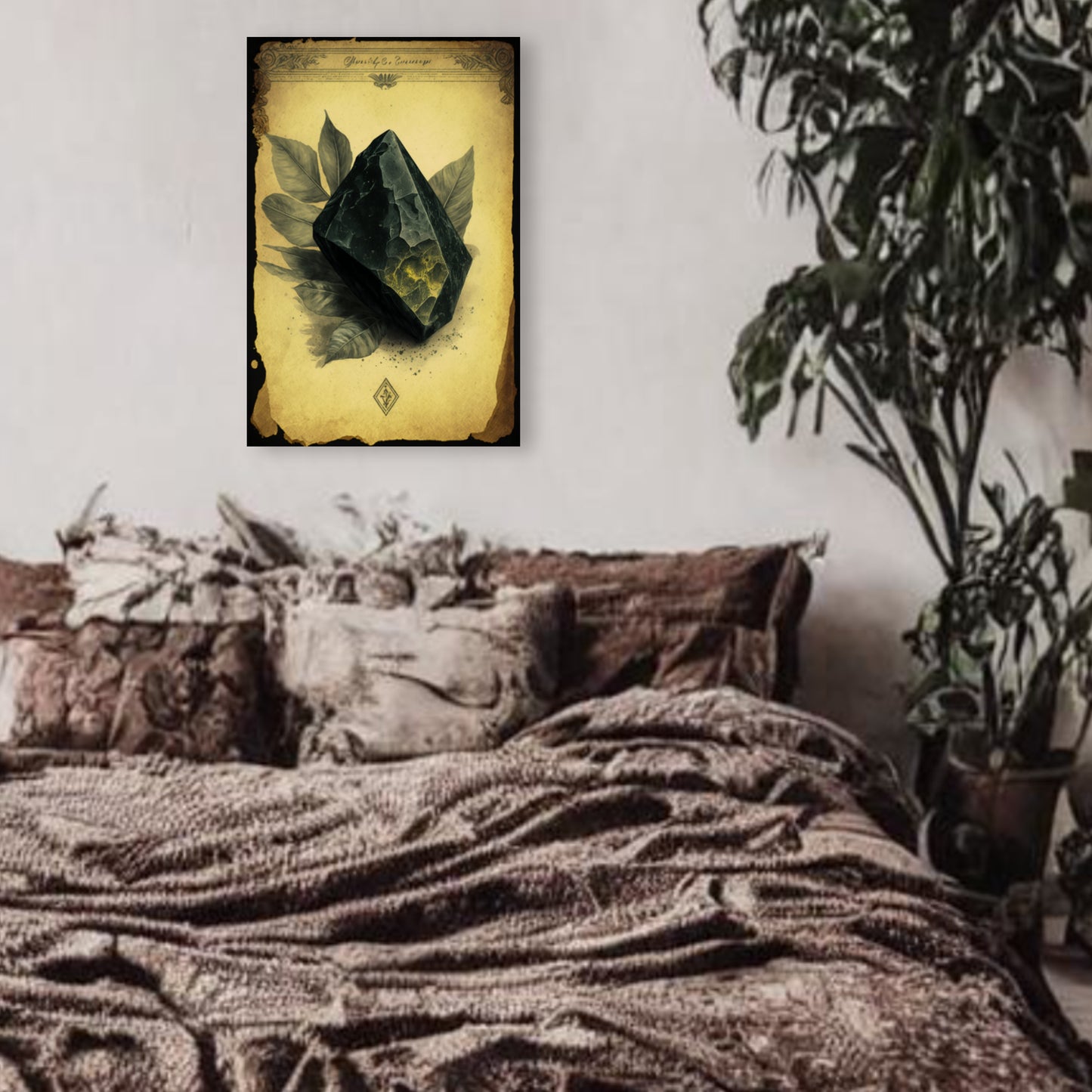 Light Obsidian Canvas Print - Crystal Art for Home or Office - Apothecary Decor