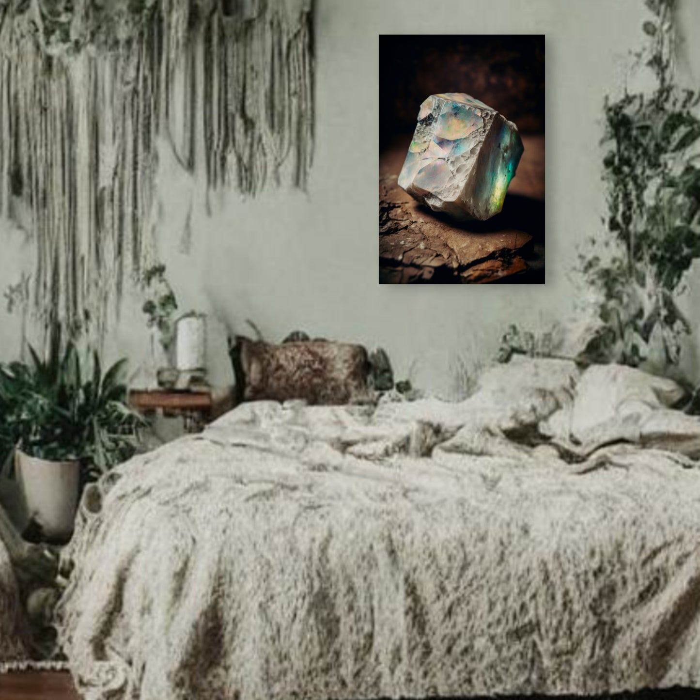 Dark Opal Canvas Print - Crystal Art for Home or Office - Apothecary Decor