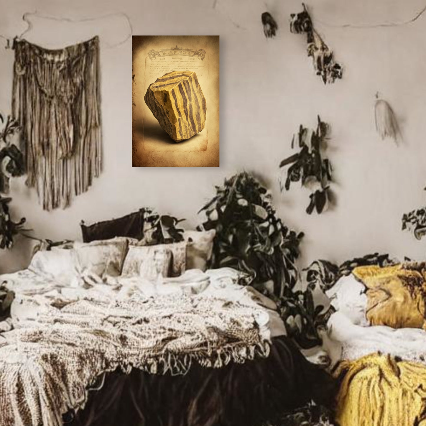 Light Tiger's Eye Canvas Print - Crystal Art for Home or Office - Apothecary Decor