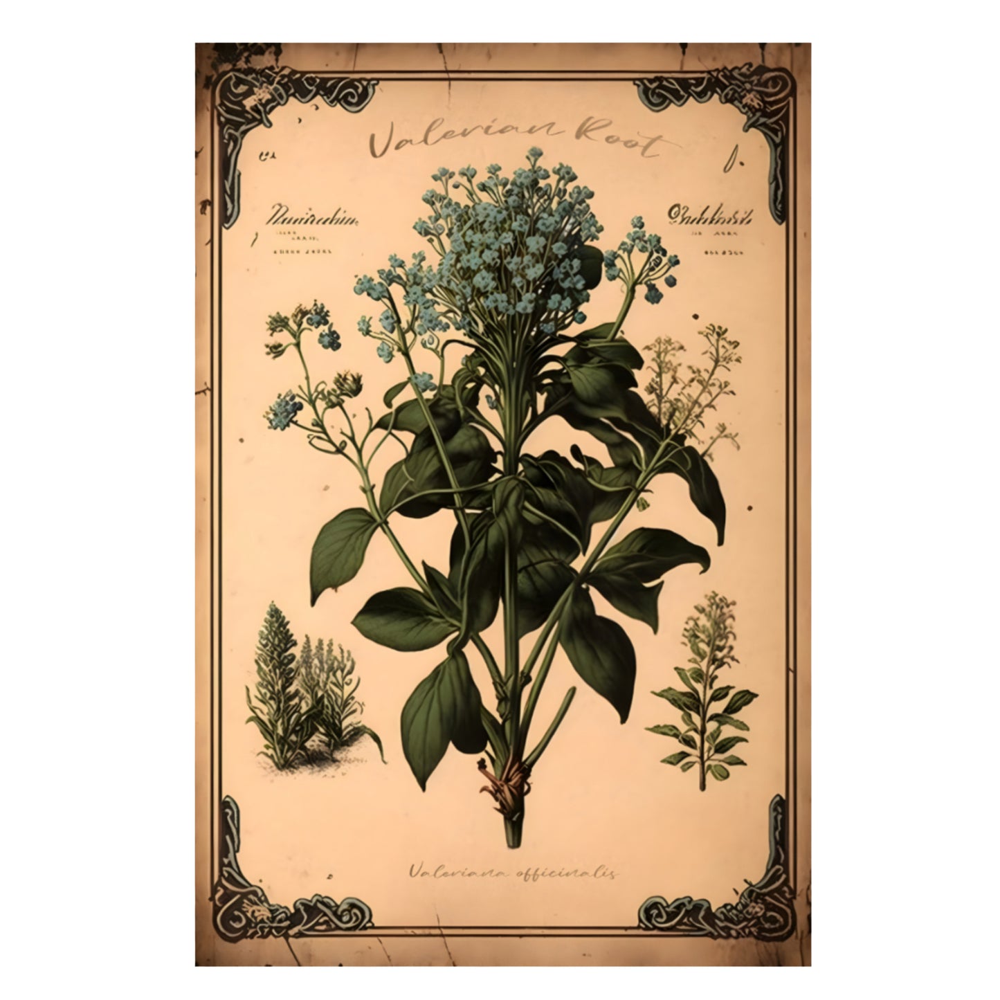 Light Valerian Root Canvas Print - Herbal Art for Home or Office - Apothecary Decor