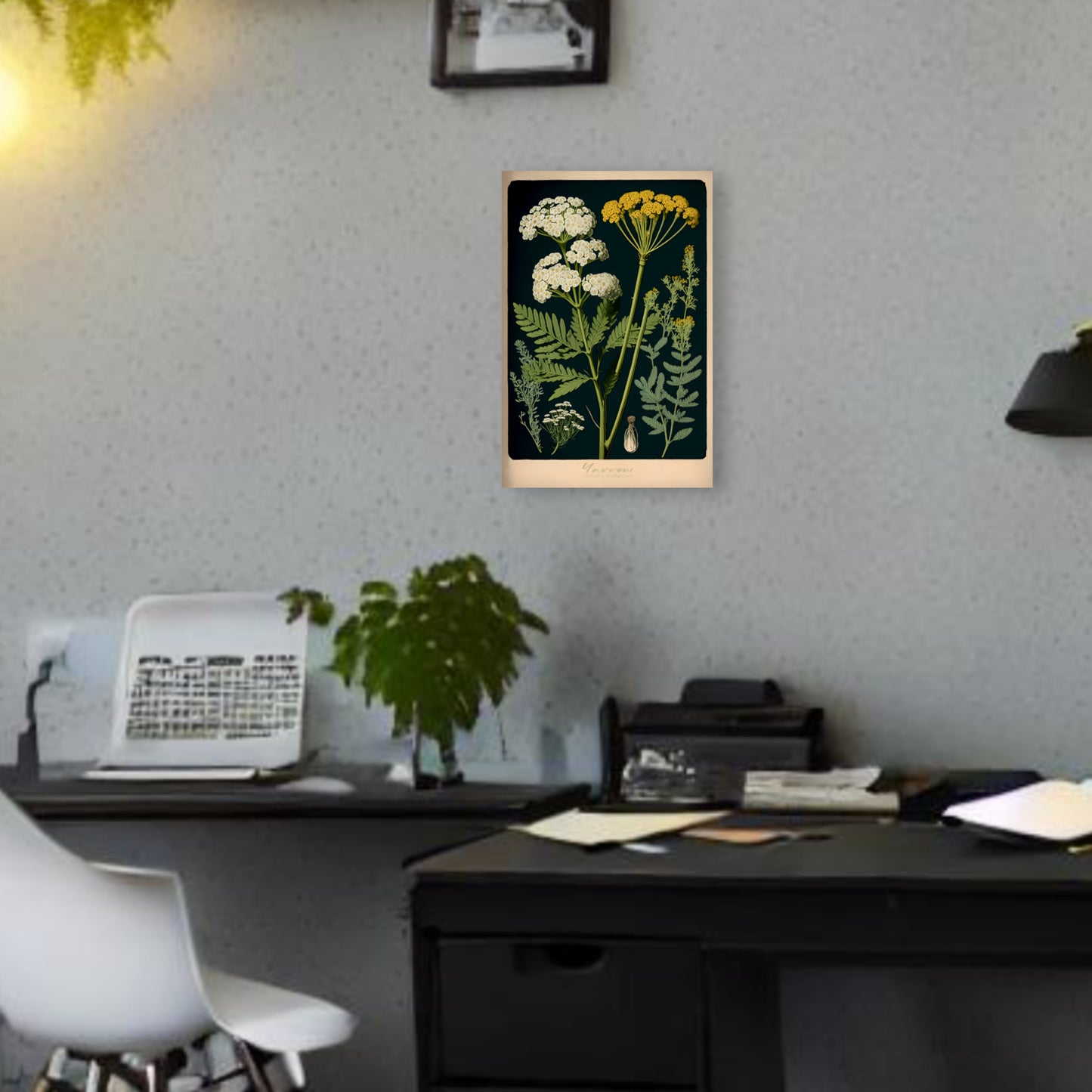 Dark Yarrow Canvas Print - Herbal Art for Home or Office - Apothecary Decor