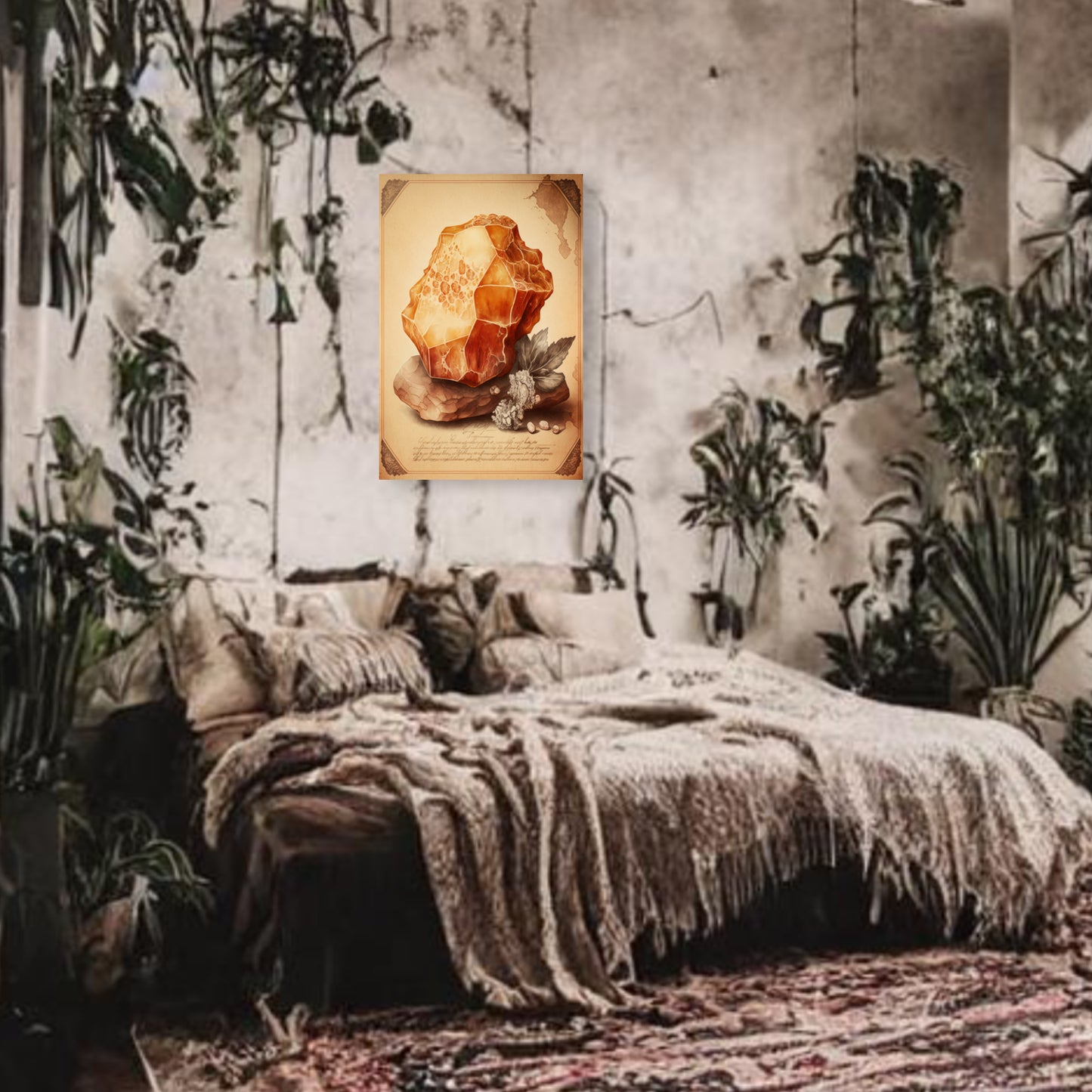 Light Carnelian Canvas Print - Crystal Art for Home or Office - Apothecary Decor