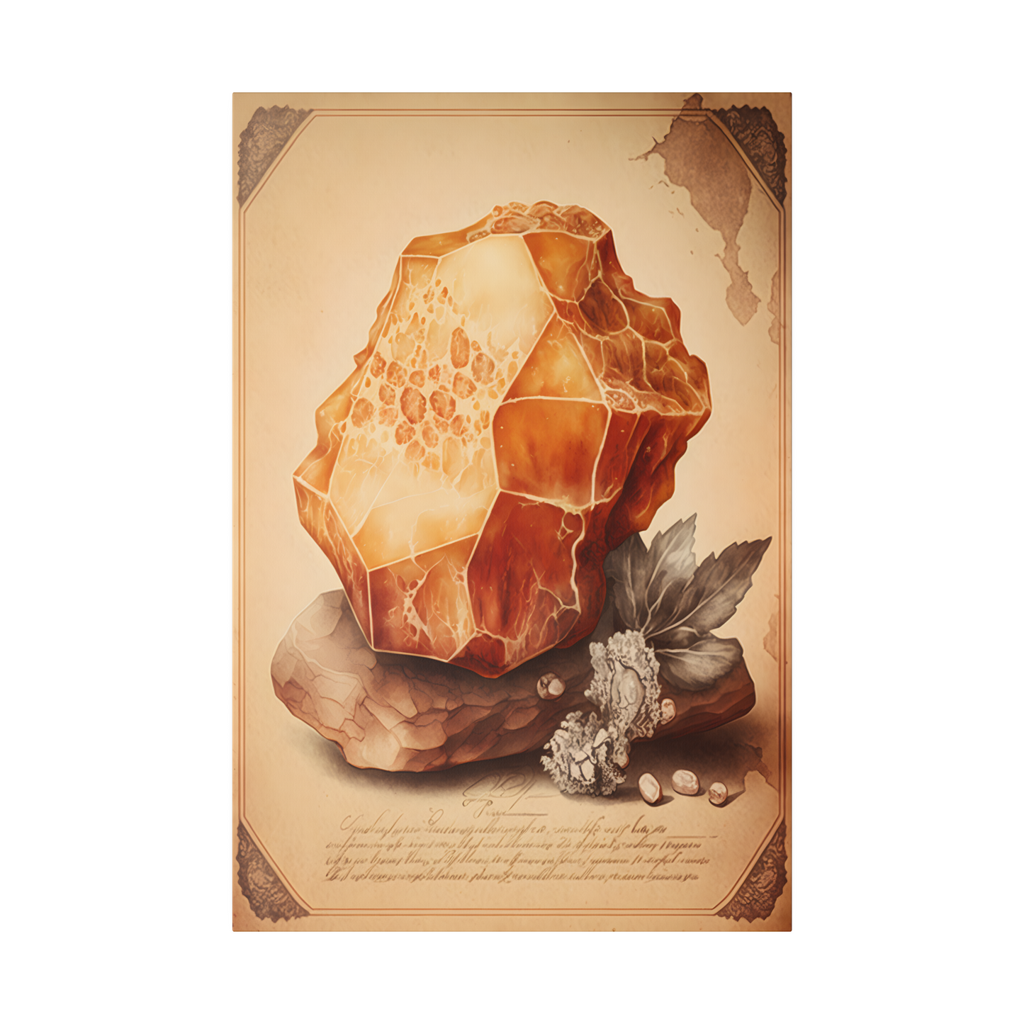 Light Carnelian Canvas Print - Crystal Art for Home or Office - Apothecary Decor