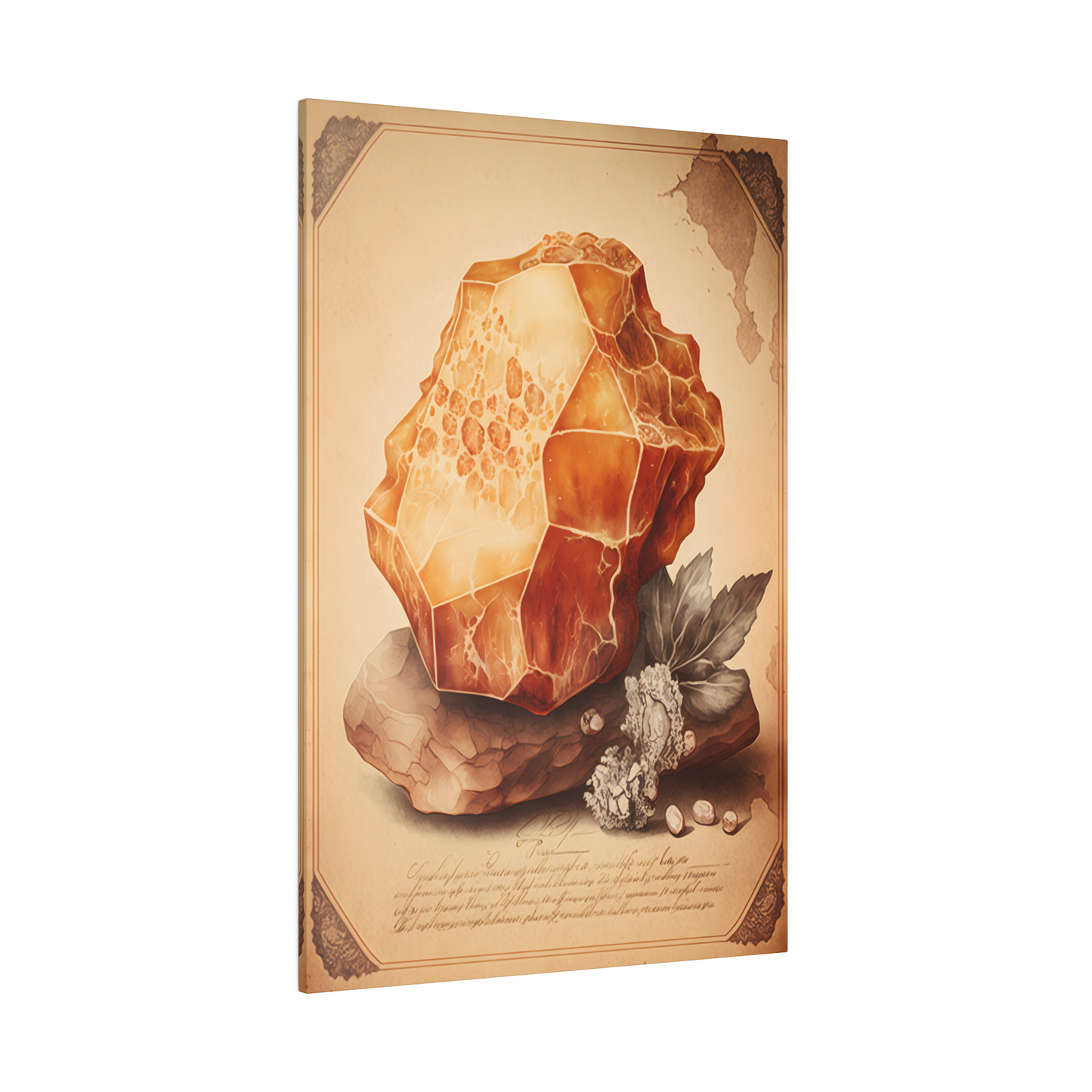 Light Carnelian Canvas Print - Crystal Art for Home or Office - Apothecary Decor