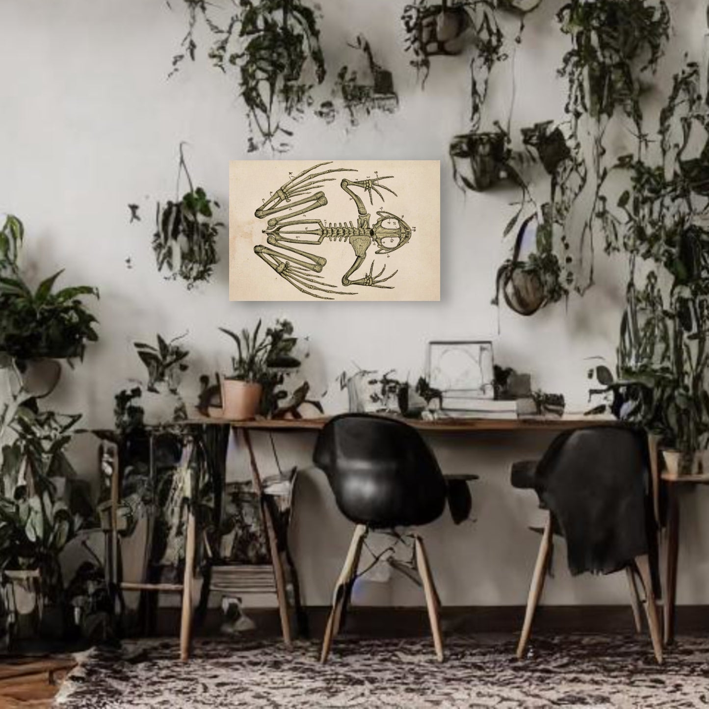 Frog Skeleton Canvas Print - Apothecary Art for Home or Office - Apothecary Decor