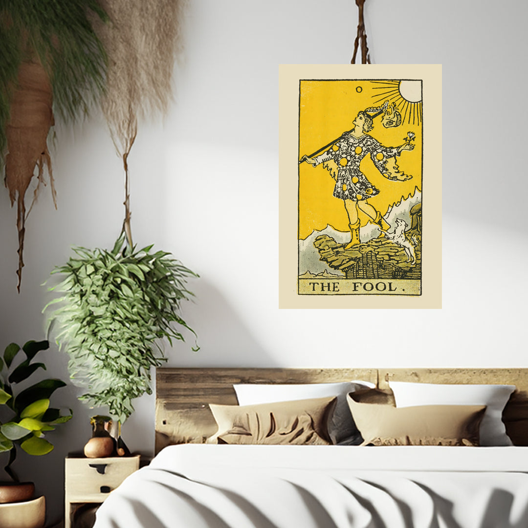 The Fool Number 0 Canvas Print - Tarot Card Art for Home or Office - Apothecary Decor