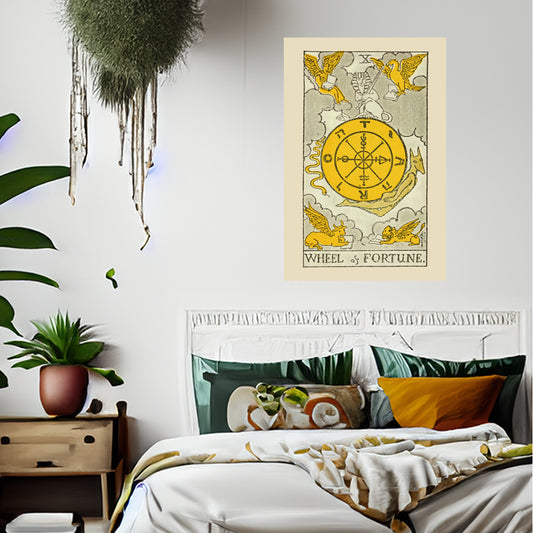 Wheel Of Fortune Number 10 Canvas Print - Tarot Card Art for Home or Office - Apothecary Decor