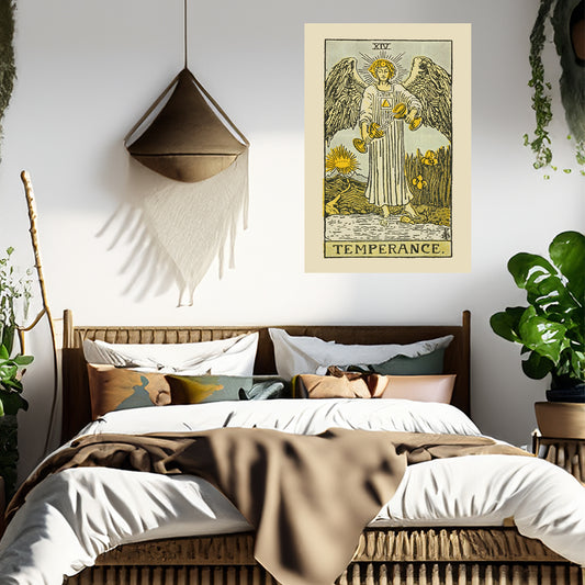 Temperance Number 14 Canvas Print - Tarot Card Art for Home or Office - Apothecary Decor