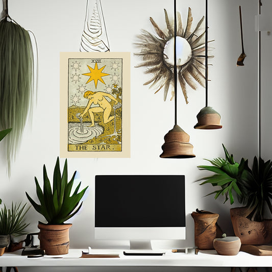 The Star Number 17 Canvas Print - Tarot Card Art for Home or Office - Apothecary Decor