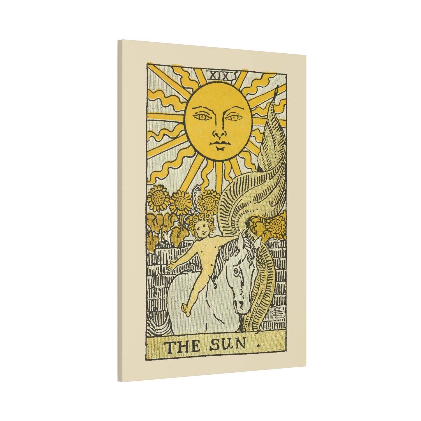 The Sun Number 19 Canvas Print - Tarot Card Art for Home or Office - Apothecary Decor