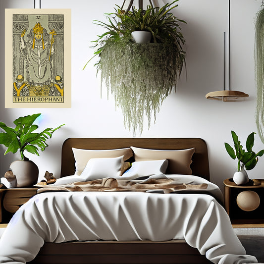 The Hierophant Number 5 Canvas Print - Tarot Card Art for Home or Office - Apothecary Decor