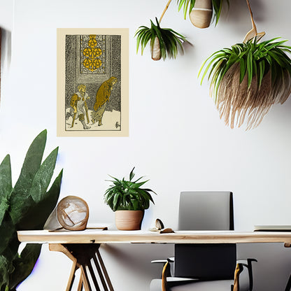 Five Of Pentacles Canvas Print - Tarot Card Art for Home or Office - Apothecary Decor
