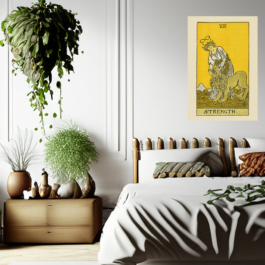 Strength Number 8 Canvas Print - Tarot Card Art for Home or Office - Apothecary Decor