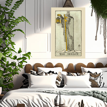 The Hermit Number 9 Canvas Print - Tarot Card Art for Home or Office - Apothecary Decor