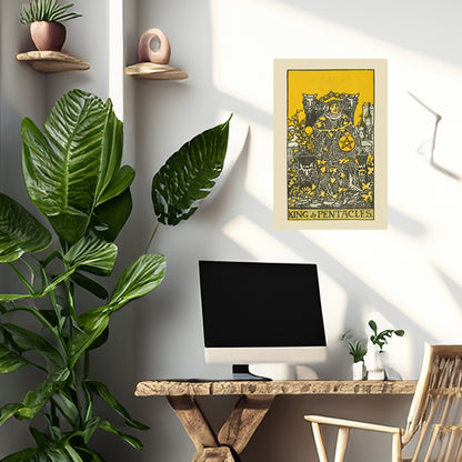 King Of Pentacles Canvas Print - Tarot Card Art for Home or Office - Apothecary Decor