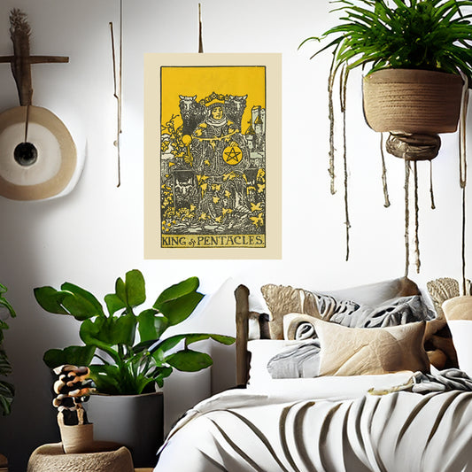 King Of Pentacles Canvas Print - Tarot Card Art for Home or Office - Apothecary Decor